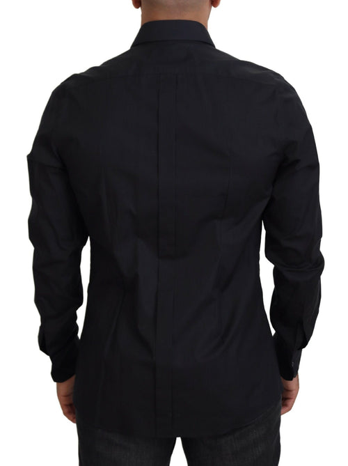 Dolce & Gabbana Black Roses Slim Fit Cotton Shirt - ClickThatClicks 