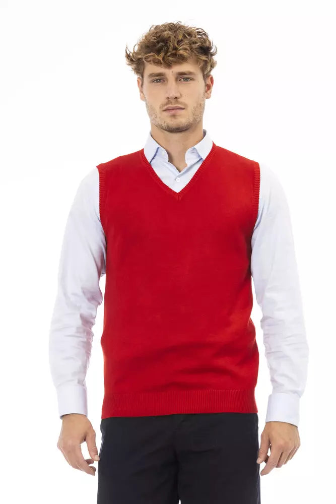 Alpha Studio Red Viscose Men Jacket - ClickThatClicks 
