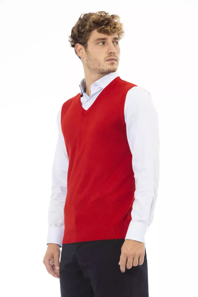 Alpha Studio Red Viscose Men Jacket - ClickThatClicks 