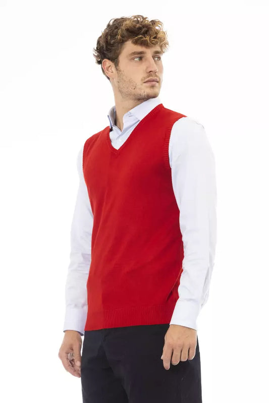 Alpha Studio Red Viscose Men Jacket - ClickThatClicks 