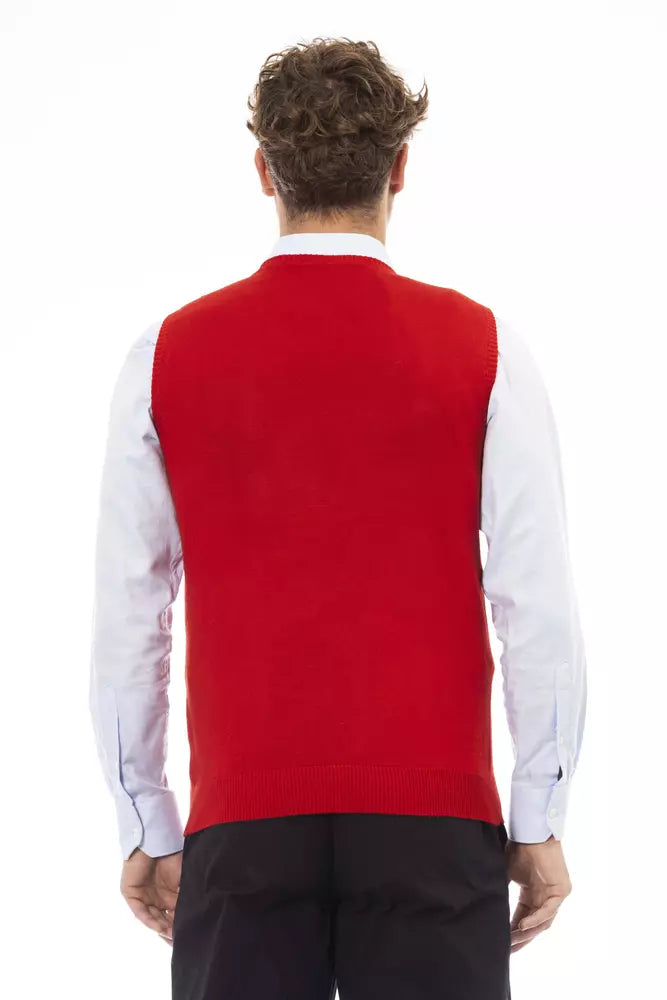 Alpha Studio Red Viscose Men Jacket - ClickThatClicks 