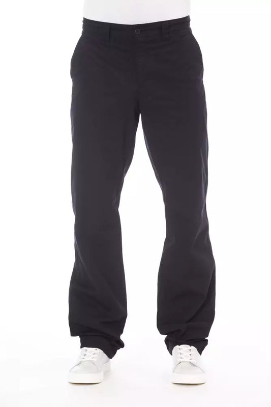 Alpha Studio Blue Cotton Men Pant - ClickThatClicks 