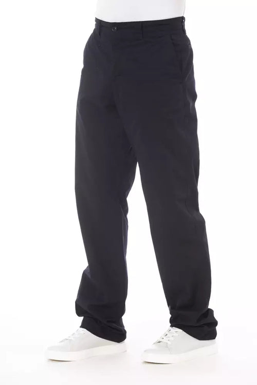 Alpha Studio Blue Cotton Men Pant - ClickThatClicks 