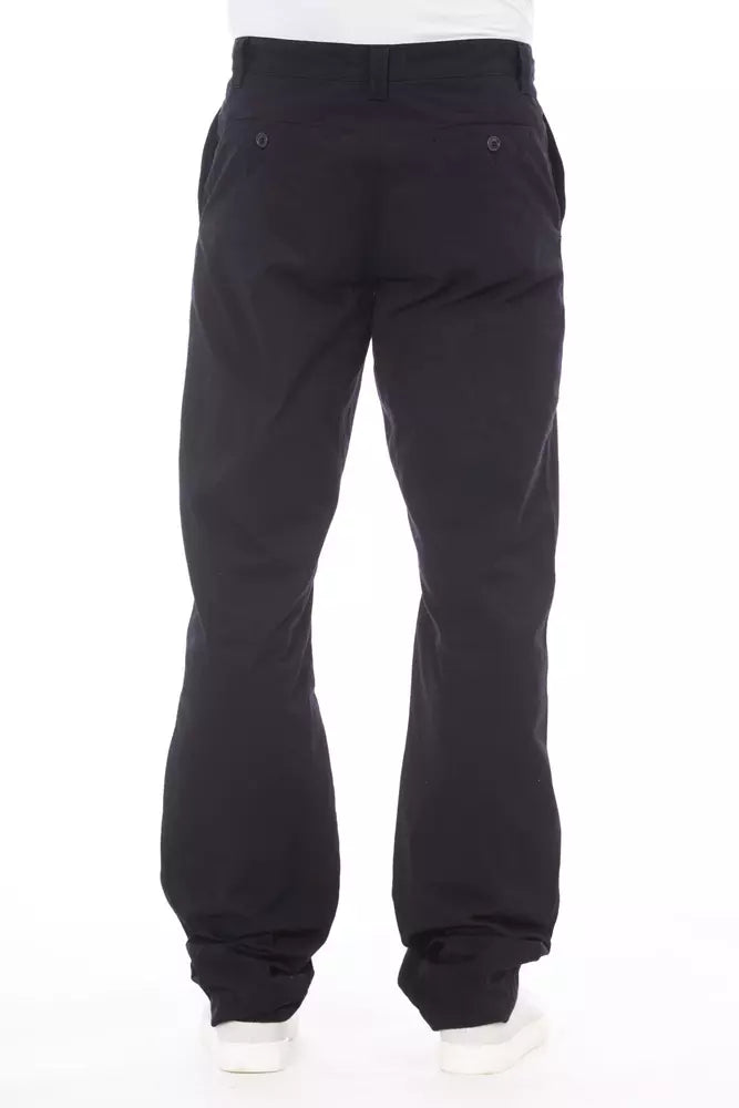 Alpha Studio Blue Cotton Men Pant - ClickThatClicks 