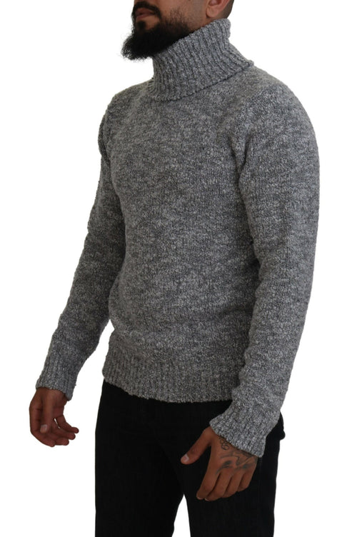 Dolce & Gabbana Gray Wool Knit Turtleneck Pullover Sweater - ClickThatClicks 