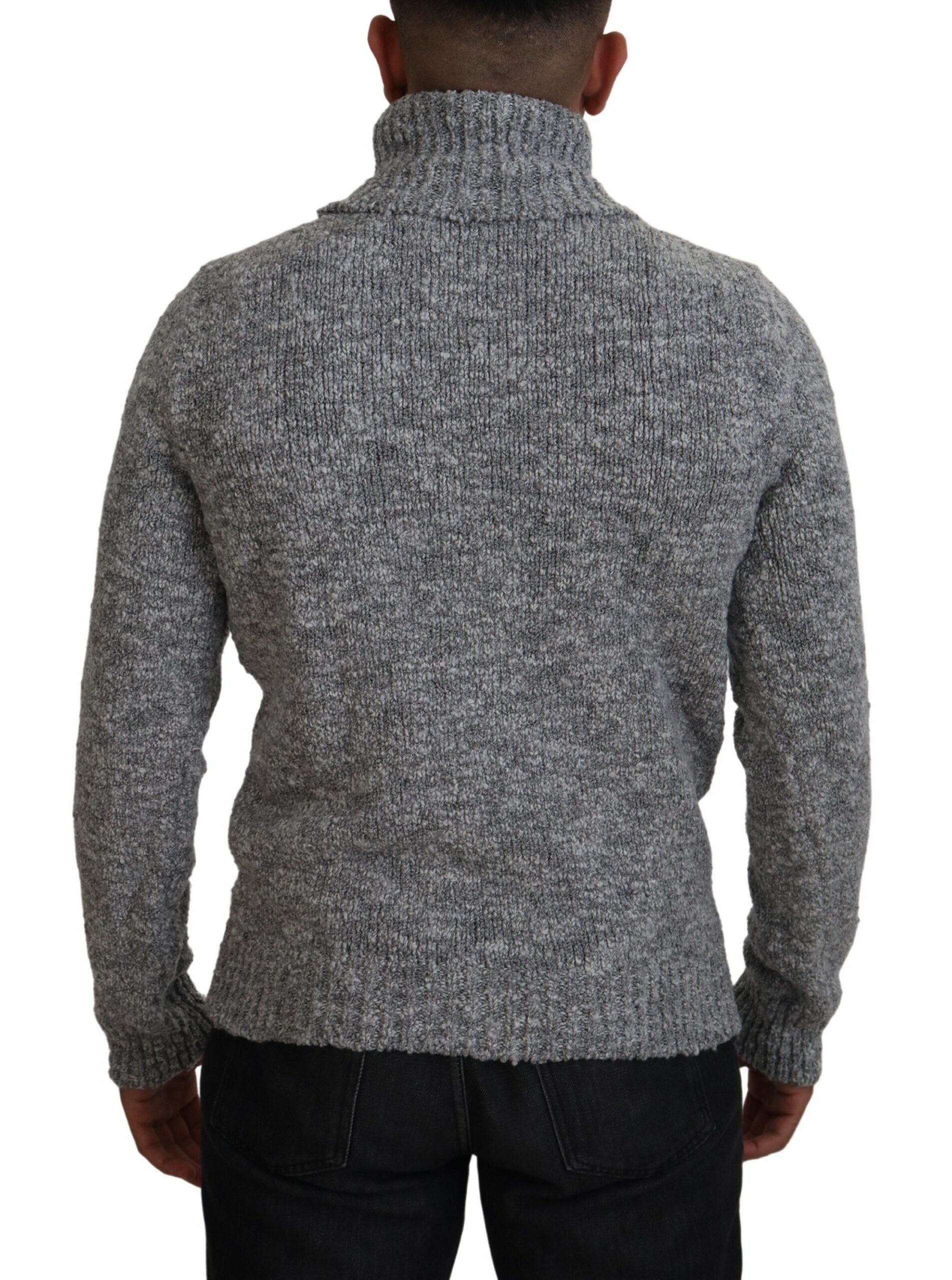 Dolce & Gabbana Gray Wool Knit Turtleneck Pullover Sweater - ClickThatClicks 