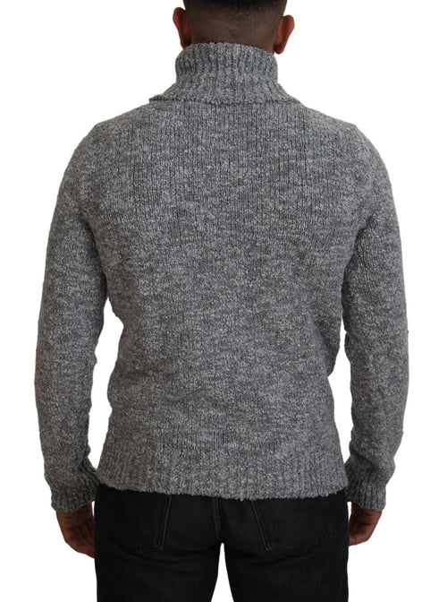 Dolce & Gabbana Gray Wool Knit Turtleneck Pullover Sweater - ClickThatClicks 