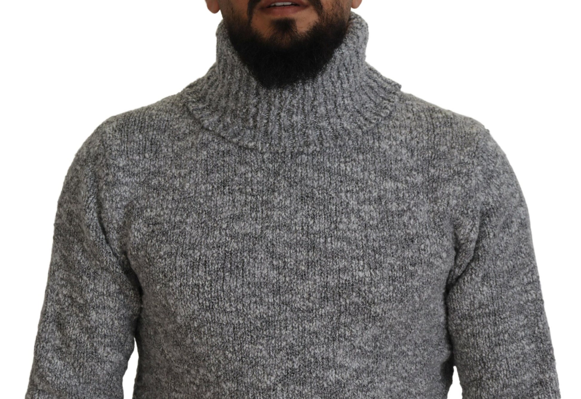Dolce & Gabbana Gray Wool Knit Turtleneck Pullover Sweater - ClickThatClicks 
