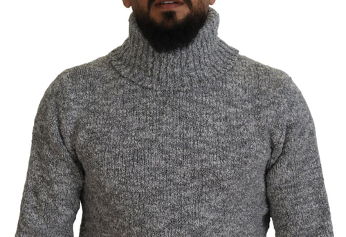 Dolce & Gabbana Gray Wool Knit Turtleneck Pullover Sweater - ClickThatClicks 