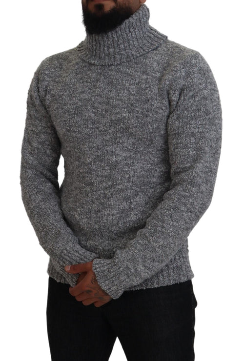 Dolce & Gabbana Gray Wool Knit Turtleneck Pullover Sweater - ClickThatClicks 