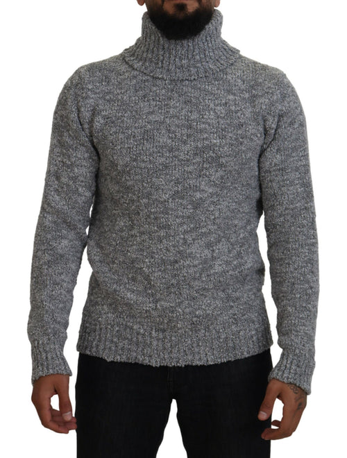 Dolce & Gabbana Gray Wool Knit Turtleneck Pullover Sweater - ClickThatClicks 