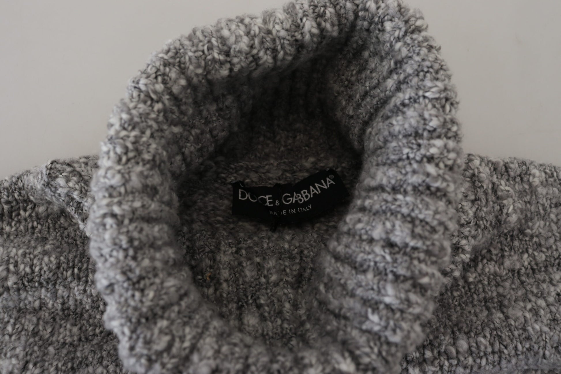 Dolce & Gabbana Gray Wool Knit Turtleneck Pullover Sweater - ClickThatClicks 