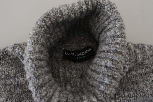 Dolce & Gabbana Gray Wool Knit Turtleneck Pullover Sweater - ClickThatClicks 