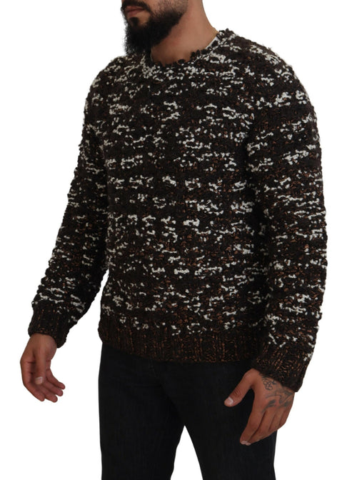 Dolce & Gabbana Brown Knitted Wool Fatto A Mano Sweater - ClickThatClicks 