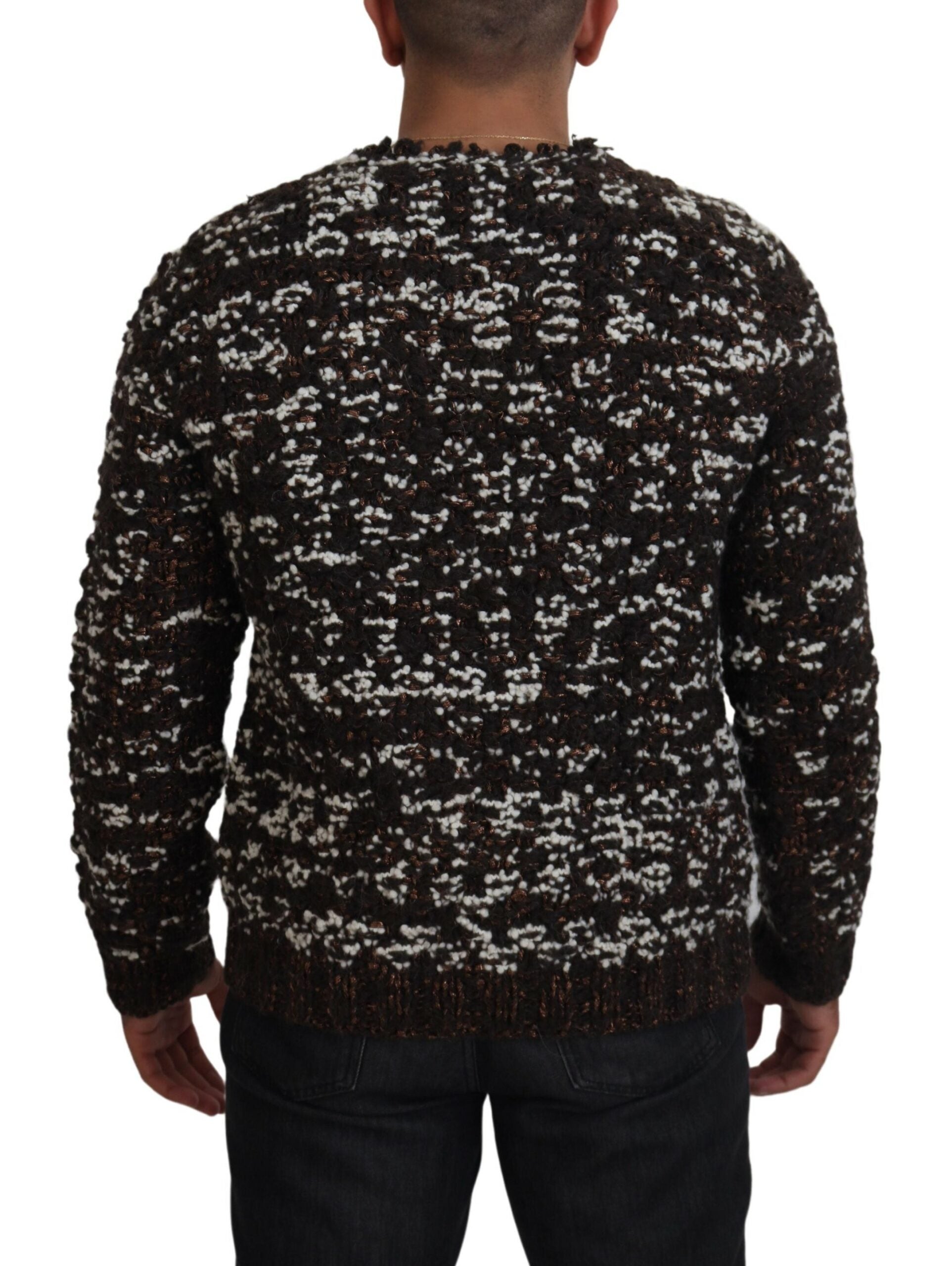 Dolce & Gabbana Brown Knitted Wool Fatto A Mano Sweater - ClickThatClicks 