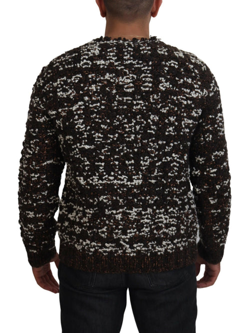 Dolce & Gabbana Brown Knitted Wool Fatto A Mano Sweater - ClickThatClicks 