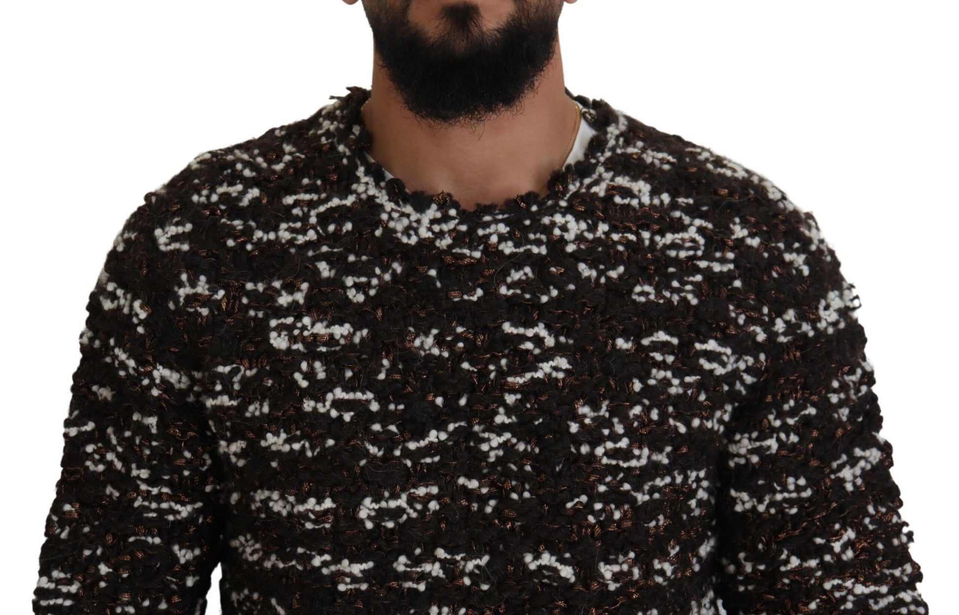 Dolce & Gabbana Brown Knitted Wool Fatto A Mano Sweater - ClickThatClicks 