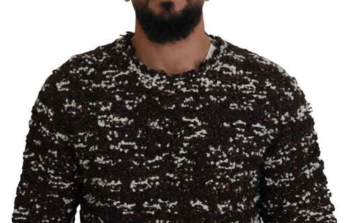 Dolce & Gabbana Brown Knitted Wool Fatto A Mano Sweater - ClickThatClicks 