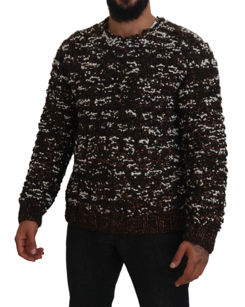Dolce & Gabbana Brown Knitted Wool Fatto A Mano Sweater - ClickThatClicks 