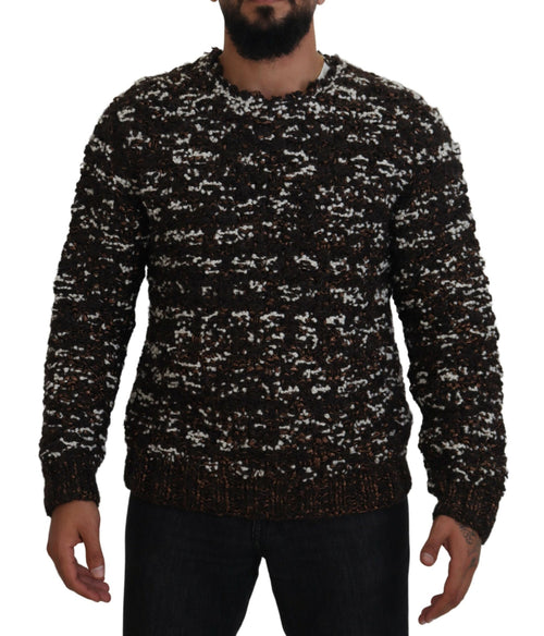 Dolce & Gabbana Brown Knitted Wool Fatto A Mano Sweater - ClickThatClicks 