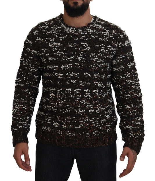 Dolce & Gabbana Brown Knitted Wool Fatto A Mano Sweater - ClickThatClicks 