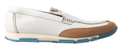 Dolce & Gabbana White Leather Loafers Moccasins Shoes - ClickThatClicks 