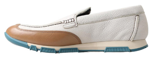 Dolce & Gabbana White Leather Loafers Moccasins Shoes - ClickThatClicks 