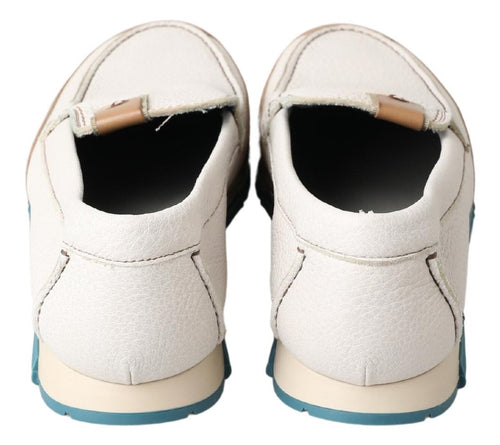 Dolce & Gabbana White Leather Loafers Moccasins Shoes - ClickThatClicks 