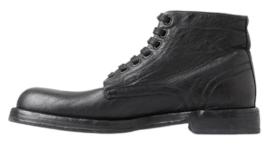 Dolce & Gabbana Black Horse Leather Perugino Boots - ClickThatClicks 