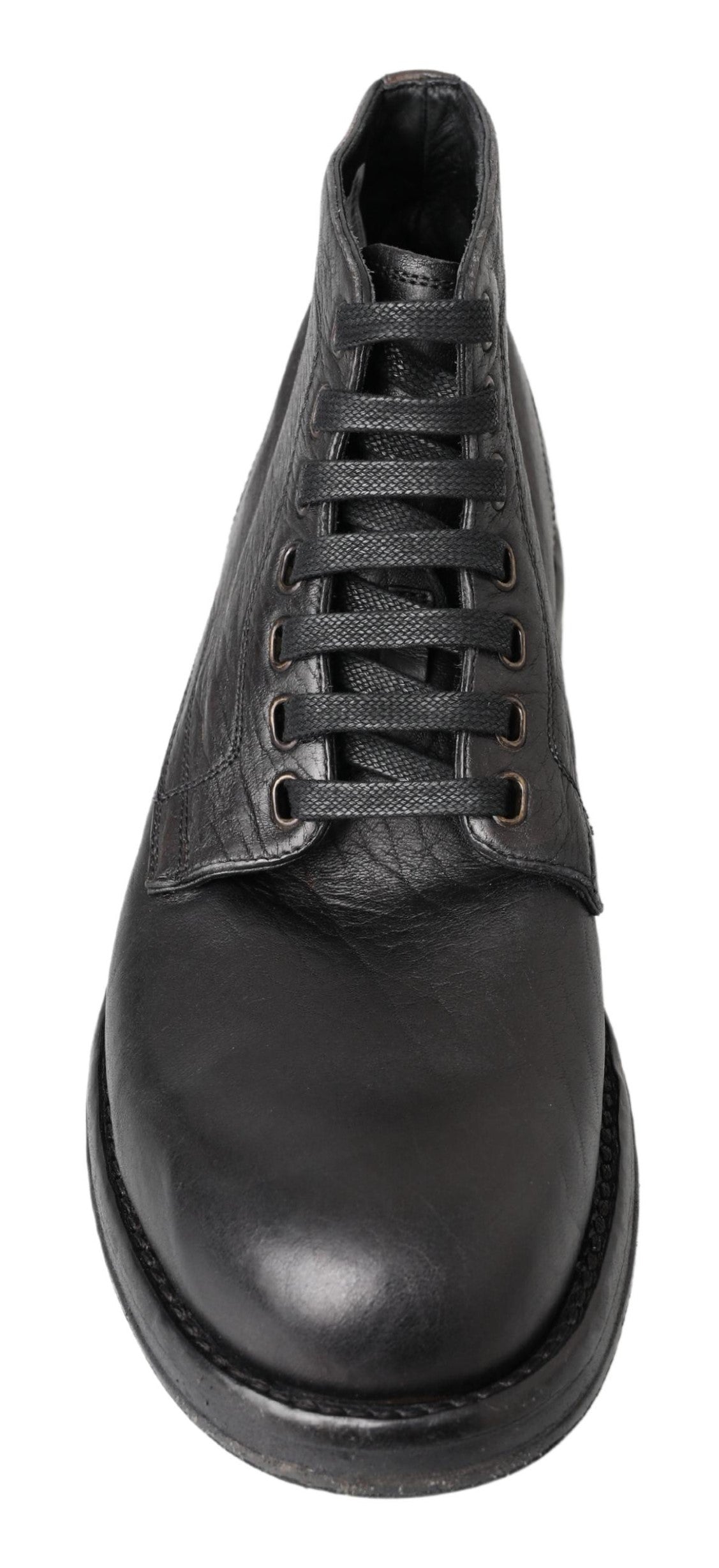 Dolce & Gabbana Black Horse Leather Perugino Boots - ClickThatClicks 