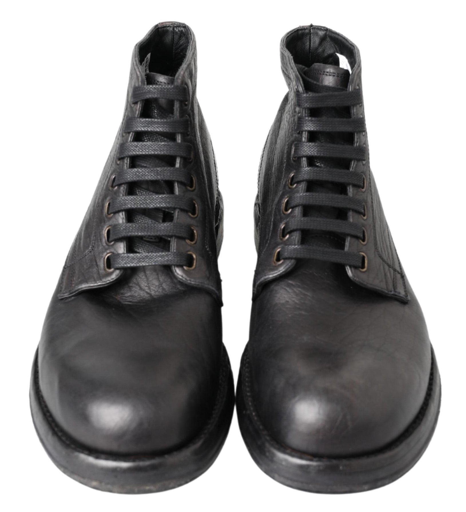 Dolce & Gabbana Black Horse Leather Perugino Boots - ClickThatClicks 