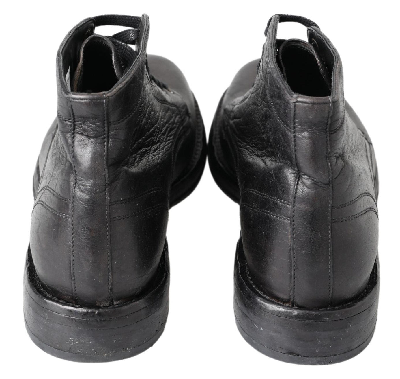 Dolce & Gabbana Black Horse Leather Perugino Boots - ClickThatClicks 