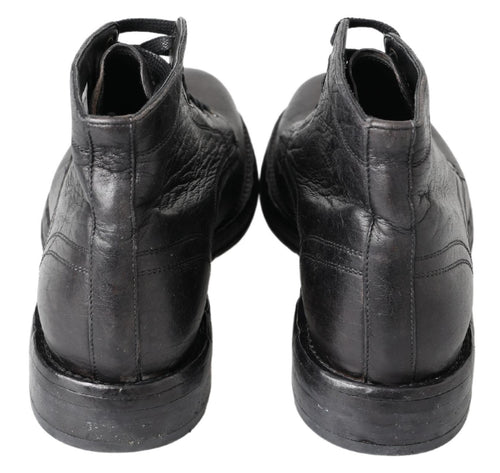 Dolce & Gabbana Black Horse Leather Perugino Boots - ClickThatClicks 