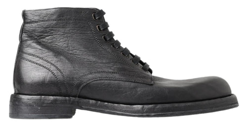 Dolce & Gabbana Black Horse Leather Perugino Boots - ClickThatClicks 