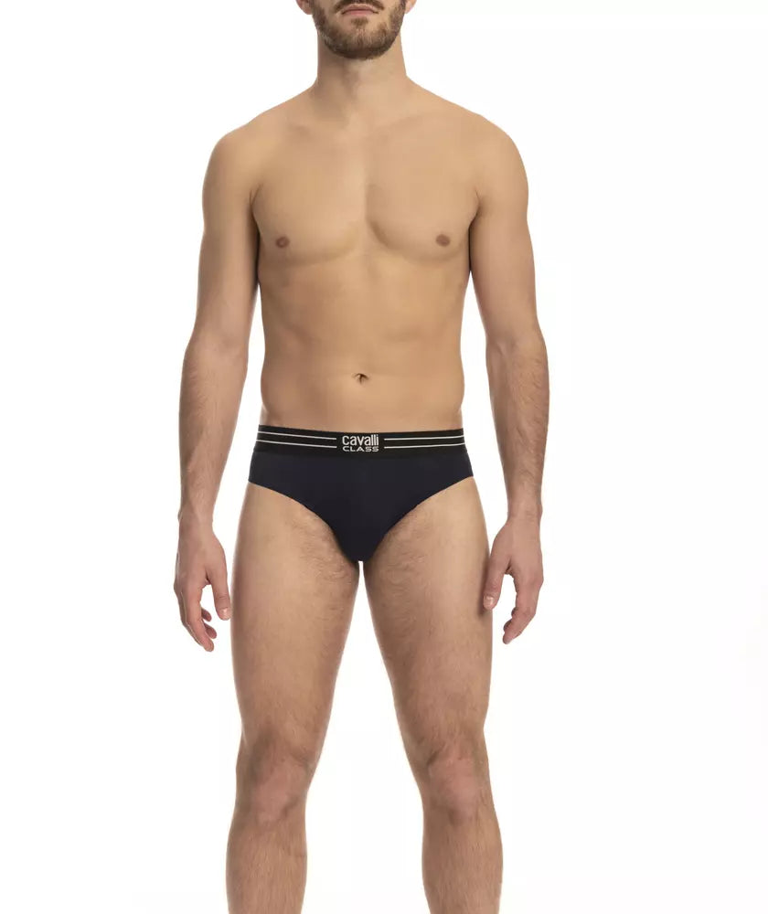 Cavalli Class Blue Cotton Men Underwear Pack - ClickThatClicks 
