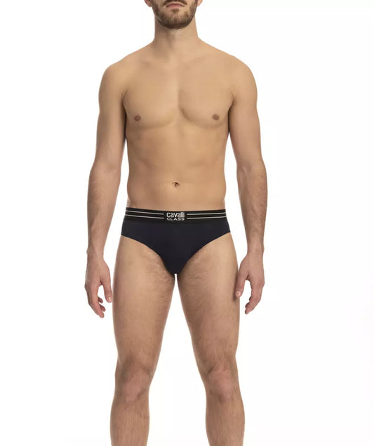 Cavalli Class Blue Cotton Men Underwear Pack - ClickThatClicks 