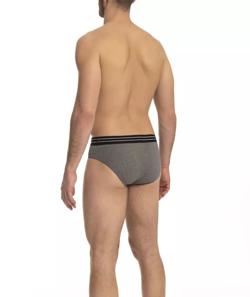 Cavalli Class Gray Cotton Men Underwear Trio Pack - ClickThatClicks 