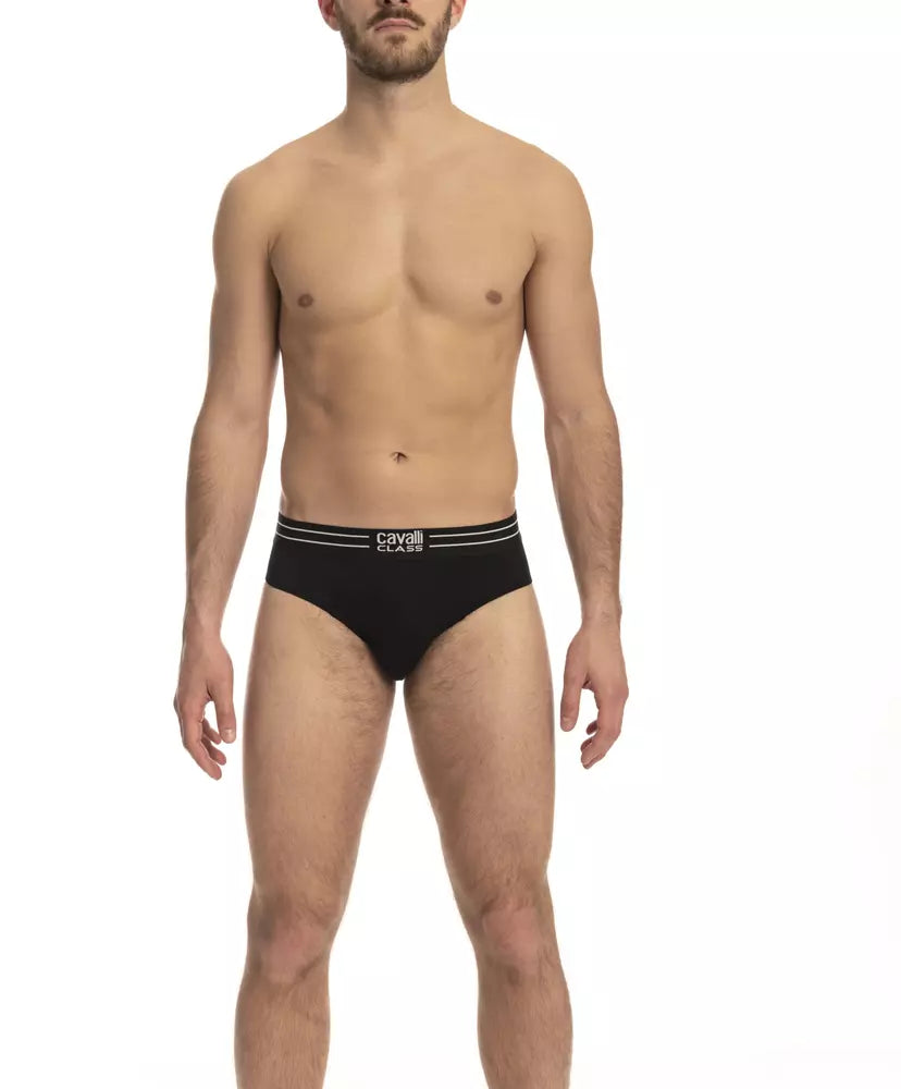 Cavalli Class Black Cotton Men's Underwear Trio Pack - ClickThatClicks 