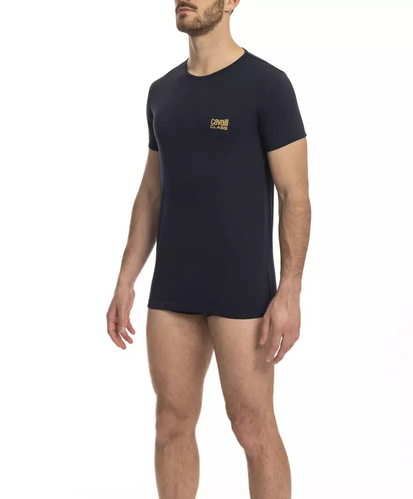 Cavalli Class "Blue Cotton Men T-Shirt" - ClickThatClicks 