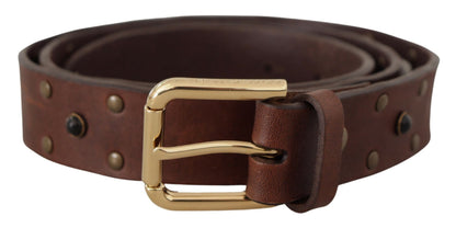 Dolce & Gabbana Elegant Leather Belt with Metal Buckle