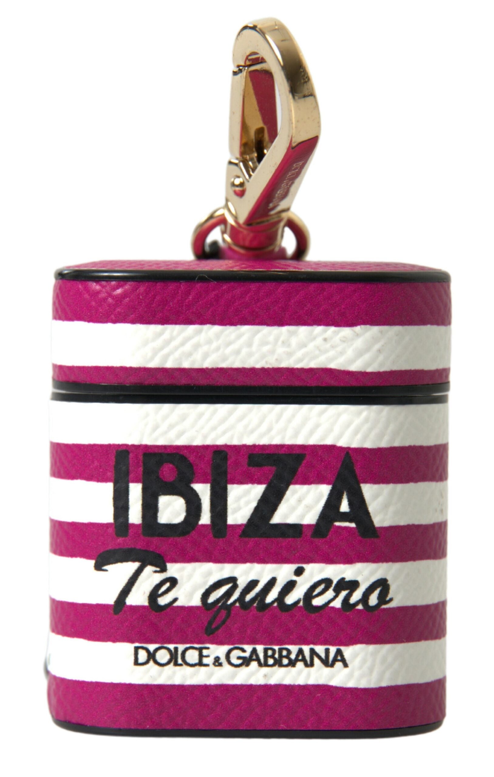 Dolce & Gabbana Fuchsia Dauphine Leather Logo Airpods Case - ClickThatClicks 