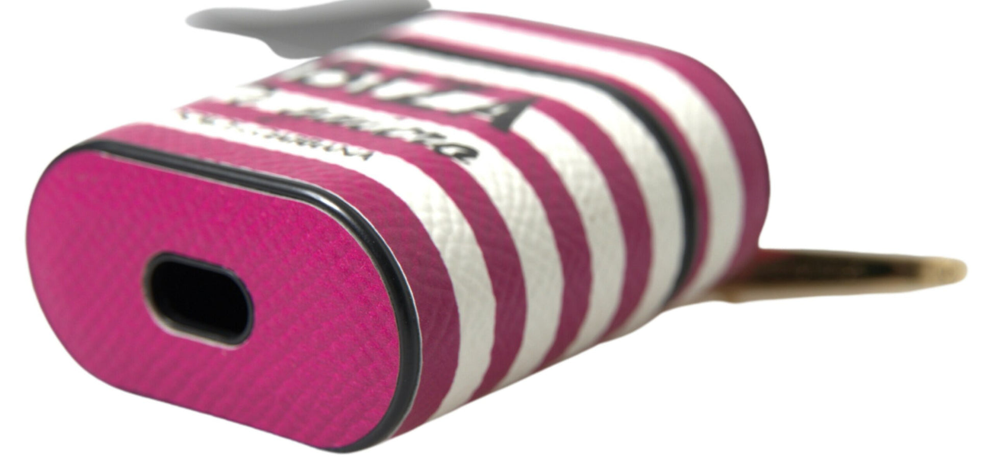 Dolce & Gabbana Fuchsia Dauphine Leather Logo Airpods Case - ClickThatClicks 