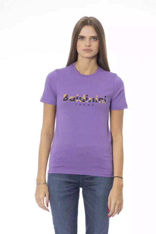 Baldinini Trend Purple Cotton Women T-Shirt - ClickThatClicks 