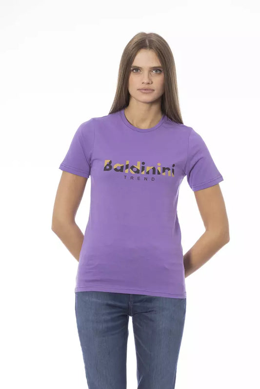 Baldinini Trend Purple Cotton Women T-Shirt - ClickThatClicks 