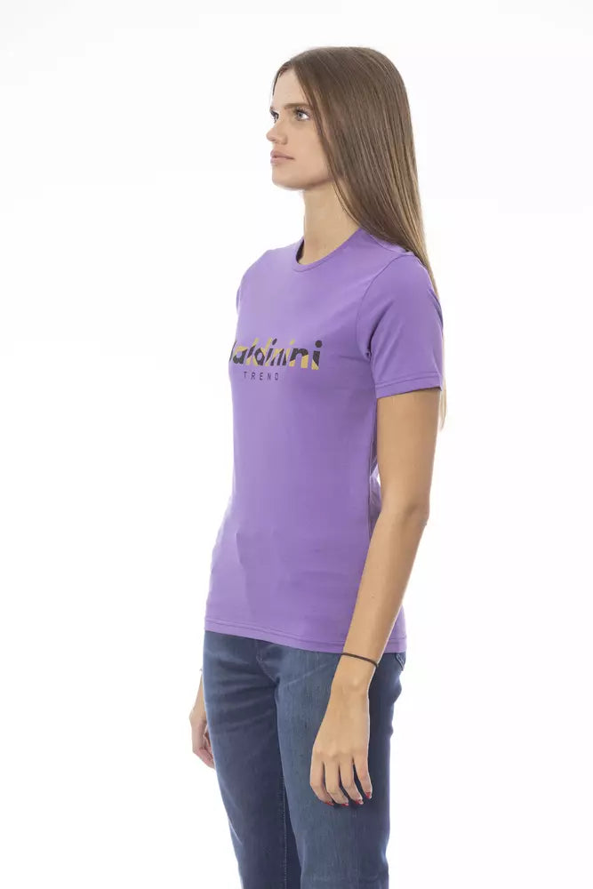 Baldinini Trend Purple Cotton Women T-Shirt - ClickThatClicks 