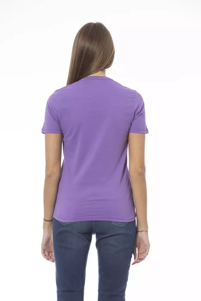 Baldinini Trend Purple Cotton Women T-Shirt - ClickThatClicks 