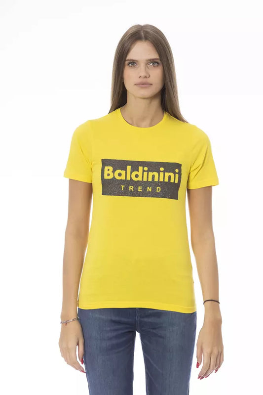 Baldinini Trend Yellow Cotton Women T-Shirt - ClickThatClicks 