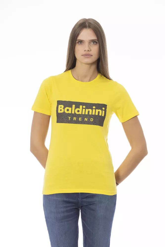 Baldinini Trend Yellow Cotton Women T-Shirt - ClickThatClicks 