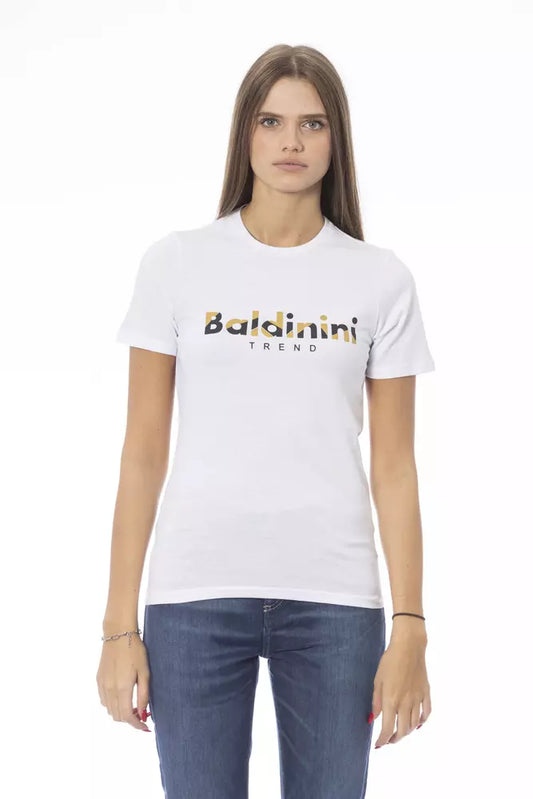 Baldinini Trend White Cotton Women T-Shirt - ClickThatClicks 