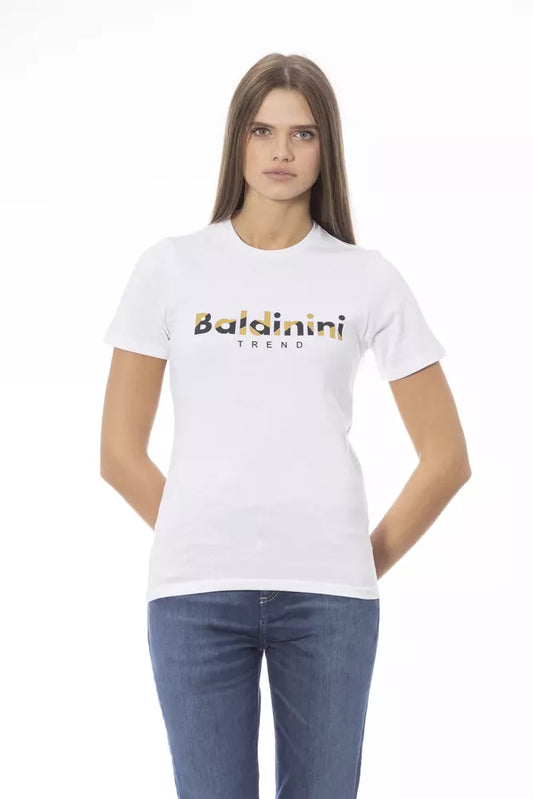Baldinini Trend White Cotton Women T-Shirt - ClickThatClicks 